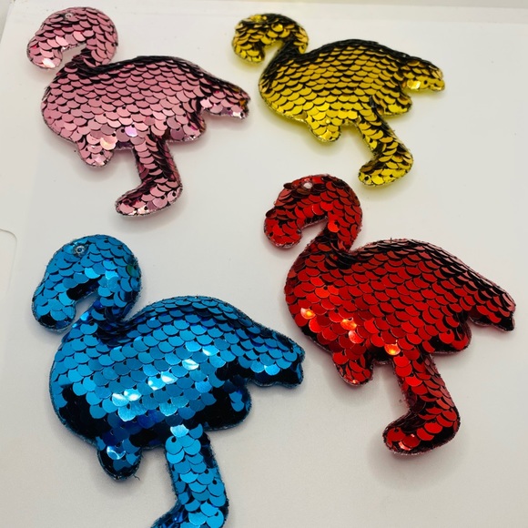 ORNAMENTS FLAMINGOS 🦩 SEQUINS!!!  4 TOTAL - Picture 1 of 14